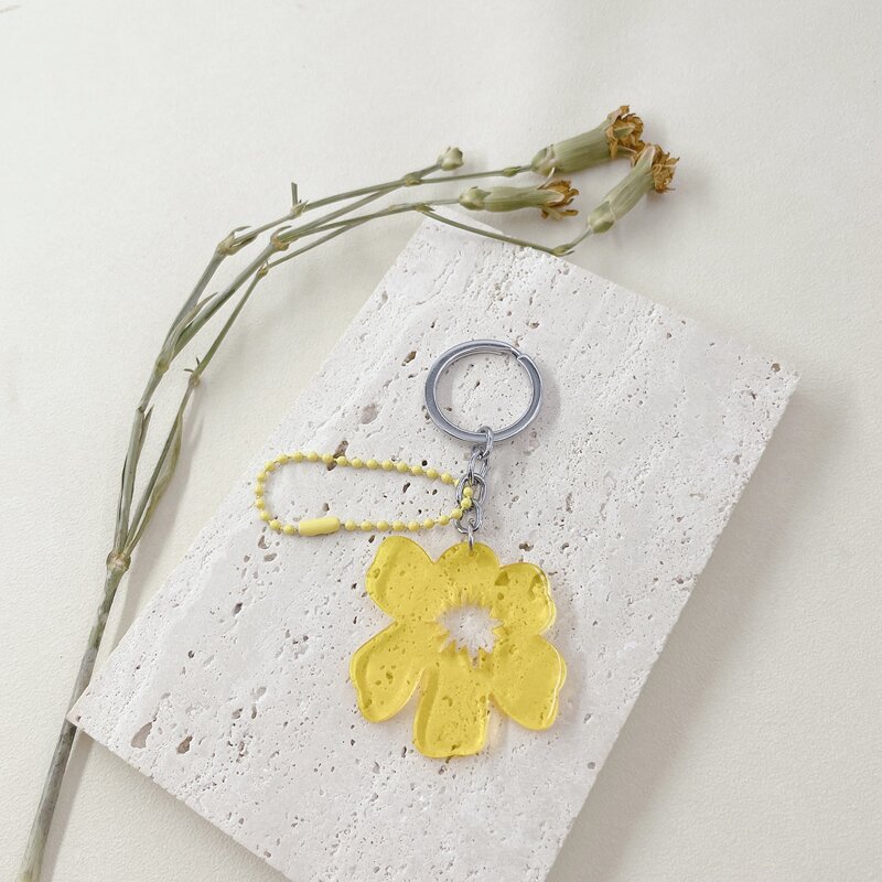 

Flower Decor Keychain, Yellow