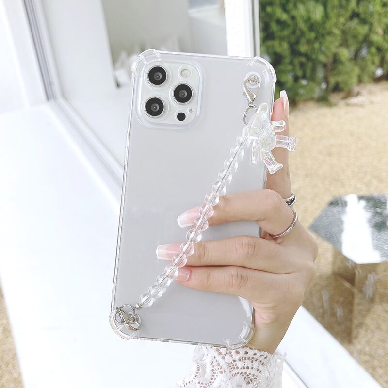 

Clear Phone Case With Beaded Hand Strap