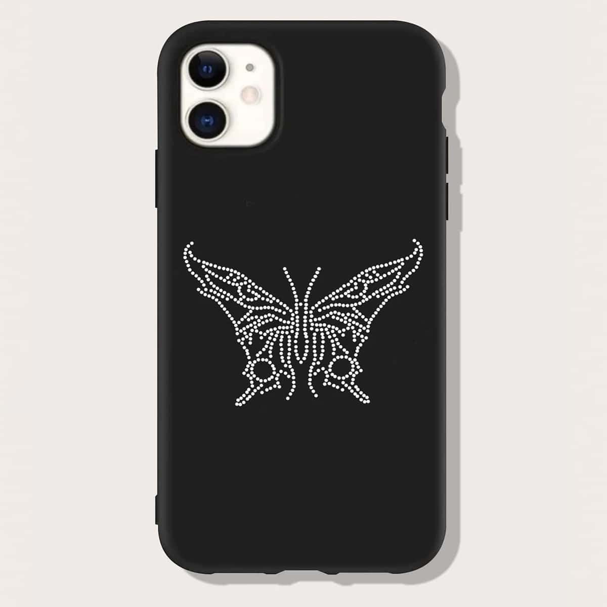 

Butterfly Pattern Phone Case, Black