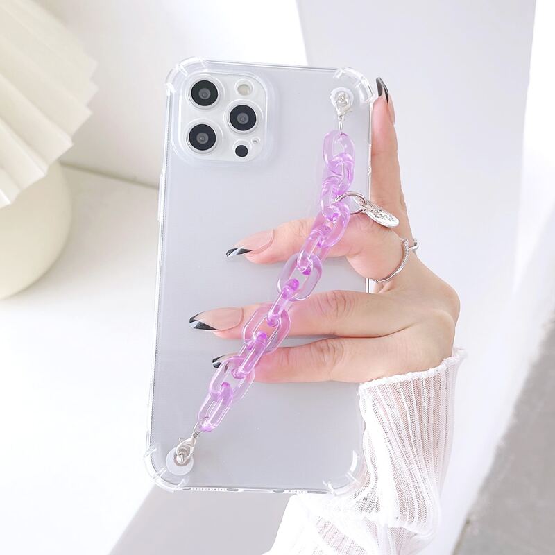 

Clear Phone Cases With Hand Strap, Mauve purple