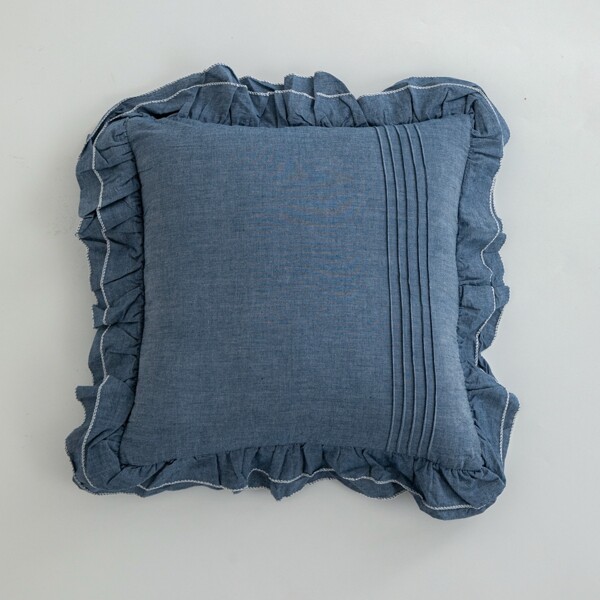 

Ruffle Cushion Cover Without Filler, Blue