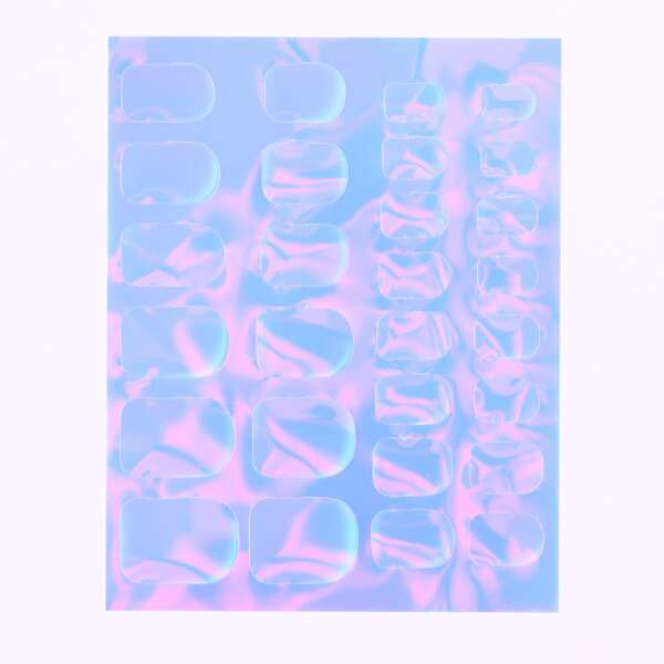 

1sheet Square Aurora Nail Art Sticker, Baby blue