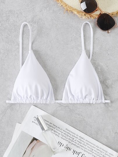 Swim Vcay Top bikini a triangolo monocolore