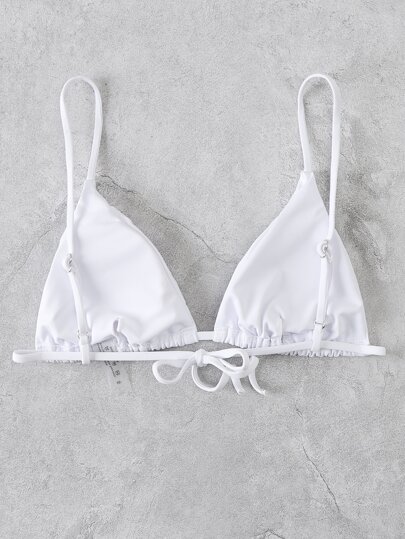 Swim Vcay Summer Beach Solid Triangle Bikini Top