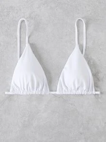 Swim Vcay 素色三角杯比基尼上衣 - 白色 - 查看 4