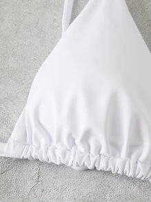 Swim Vcay 素色三角杯比基尼上衣 - 白色 - 查看 5