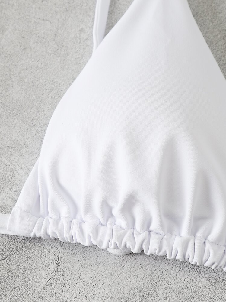 Swim Vcay 素色三角杯比基尼上衣 - 白色 - 查看 5