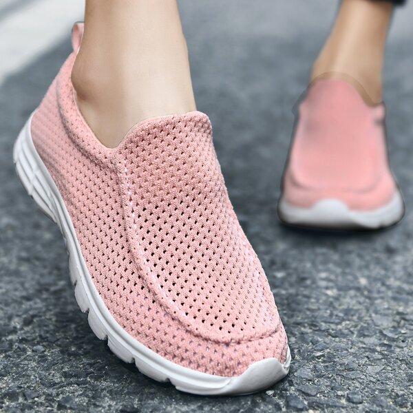 

Minimalist Trim Detail Slip On Sneakers, Pink