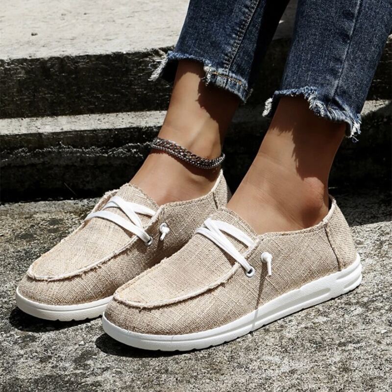 

Lace-up Canvas Sneakers, Khaki