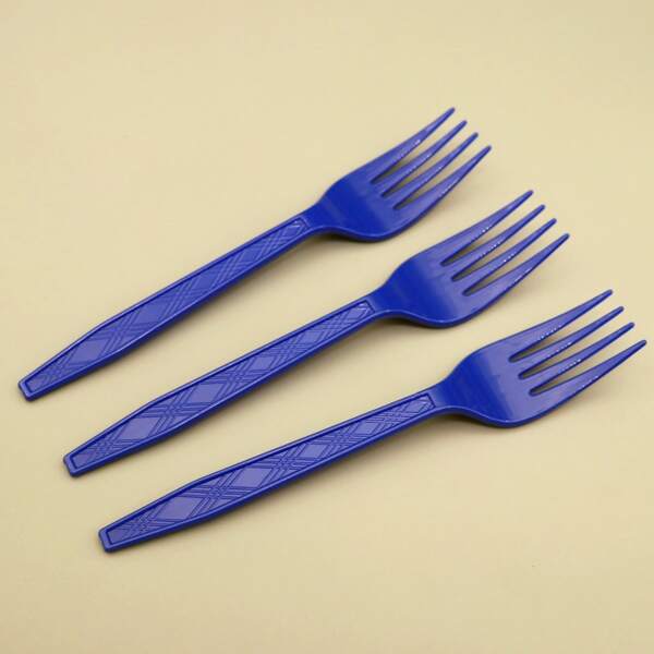 

20pcs Disposable Plastic Fork, Blue