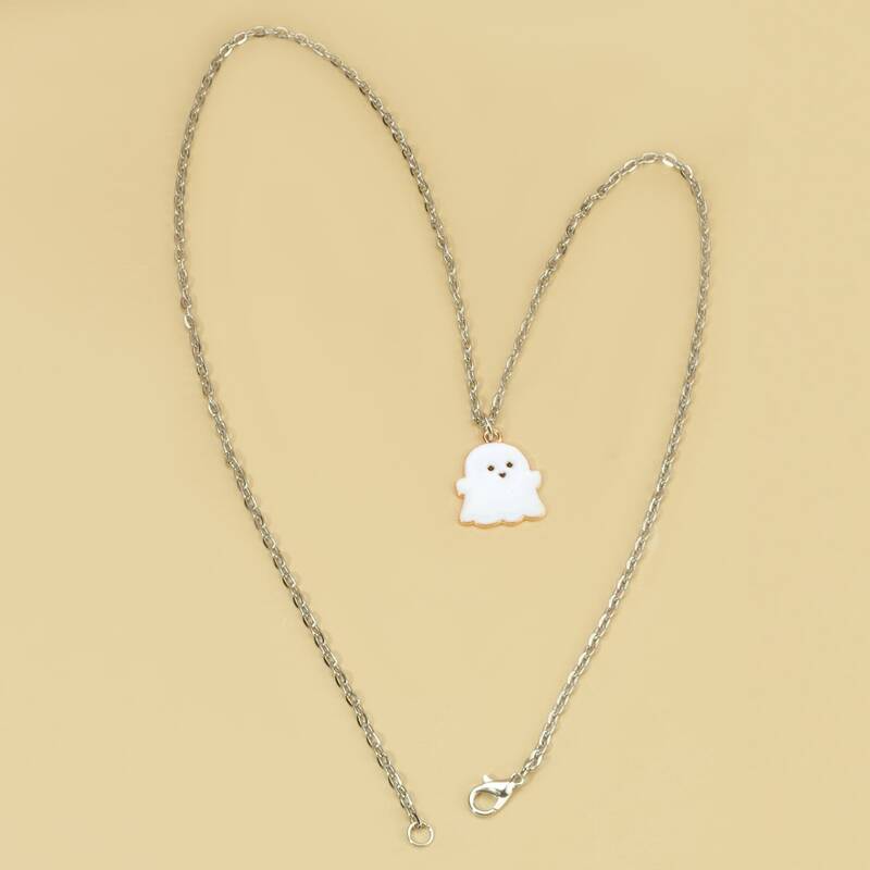 

Ghost Pendant Chain Necklace, Multicolor