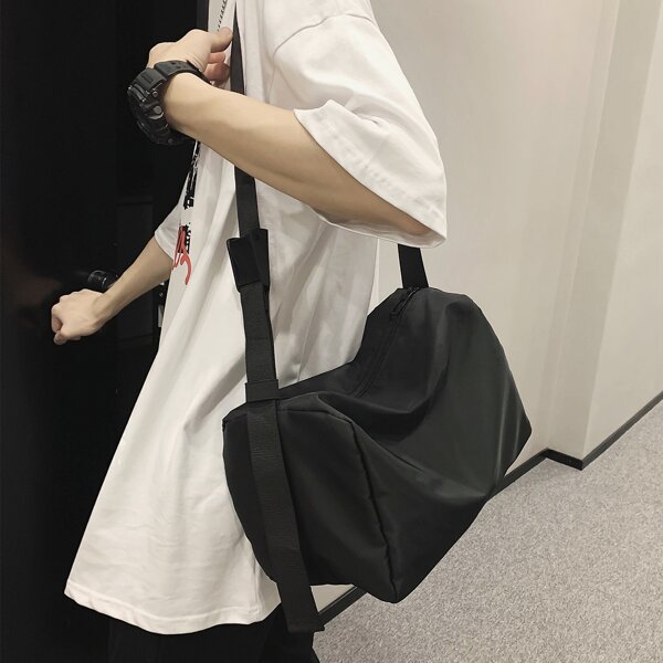 

Men Minimalist Crossbody Bag, Black