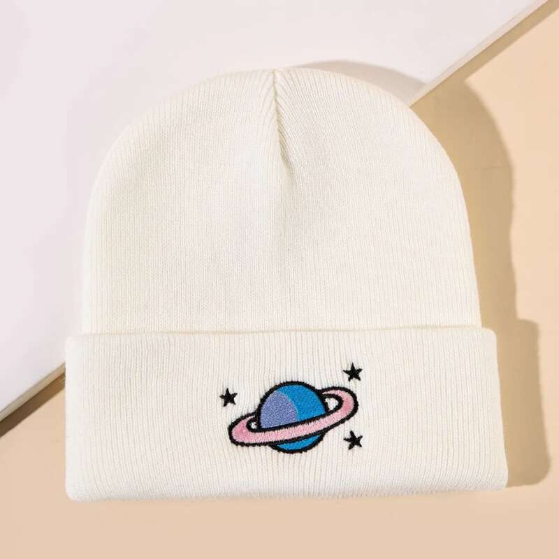

Planet Embroidery Bucket Hat, White
