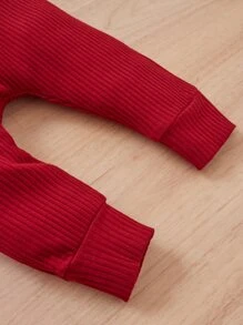 SHEIN Body con fruncido con lazo delantero con pantalones - Burdeos - Ver 5