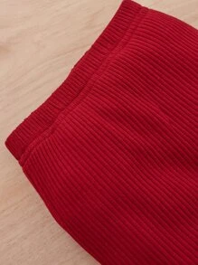 SHEIN Body con fruncido con lazo delantero con pantalones - Burdeos - Ver 6