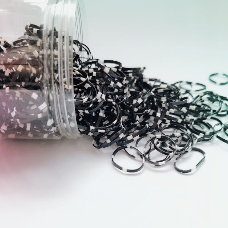 

200pcs Solid Hair Tie, Black and white