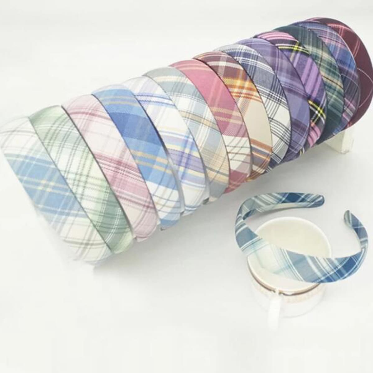 

4pcs Random Plaid Headband, Multicolor