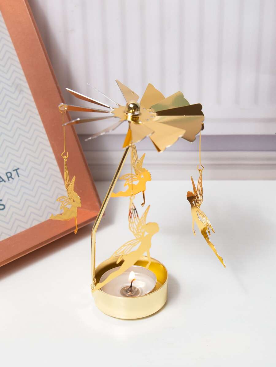 1 cái Giá nến xoay nóng Fairy Halloween, Ma quái, Mùa thu, Lễ hội, Ngày lễ Giáng sinh, Mùa đông, Ngày lễ, Lễ hội, Trang trí phòng, Quà tặng - Vàng - Xem 1
