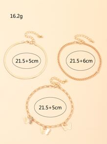 女孩3入組蝴蝶墜飾腳錬