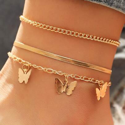 3 cái Cô Gái Bướm Quyến Rũ Vòng Chân