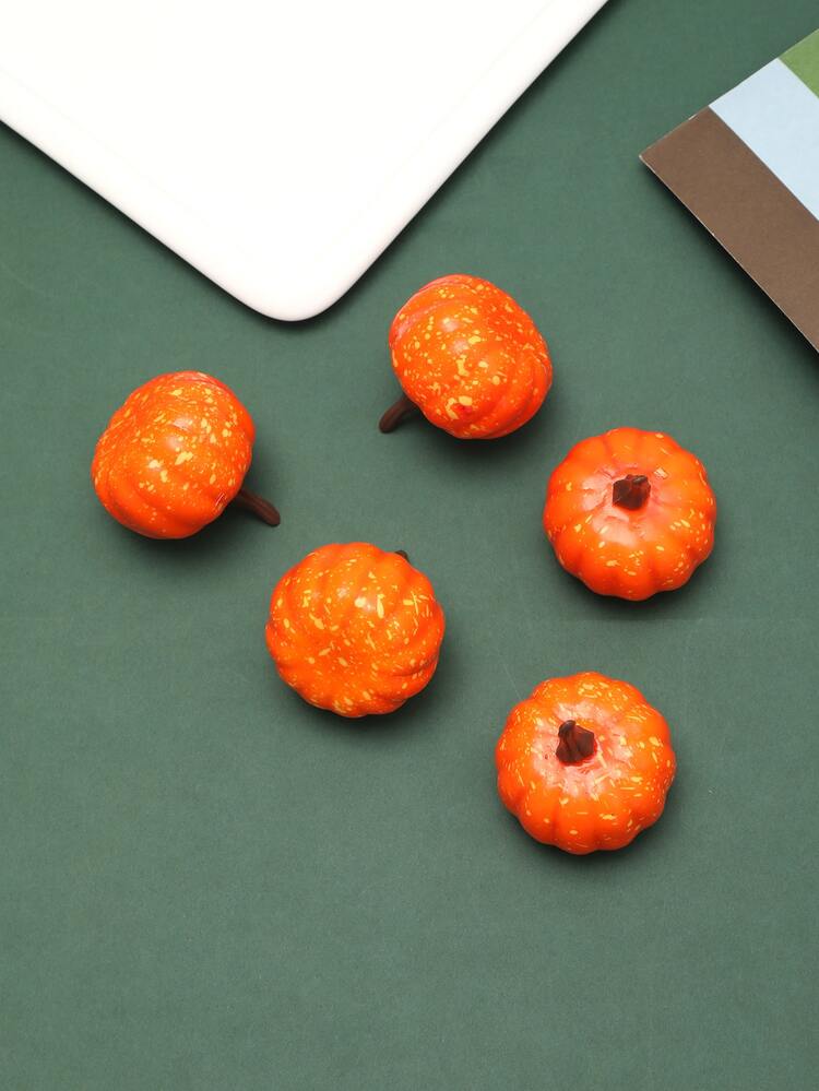 5pcs Artificial Plastic Pumpkin - Orange - View 4