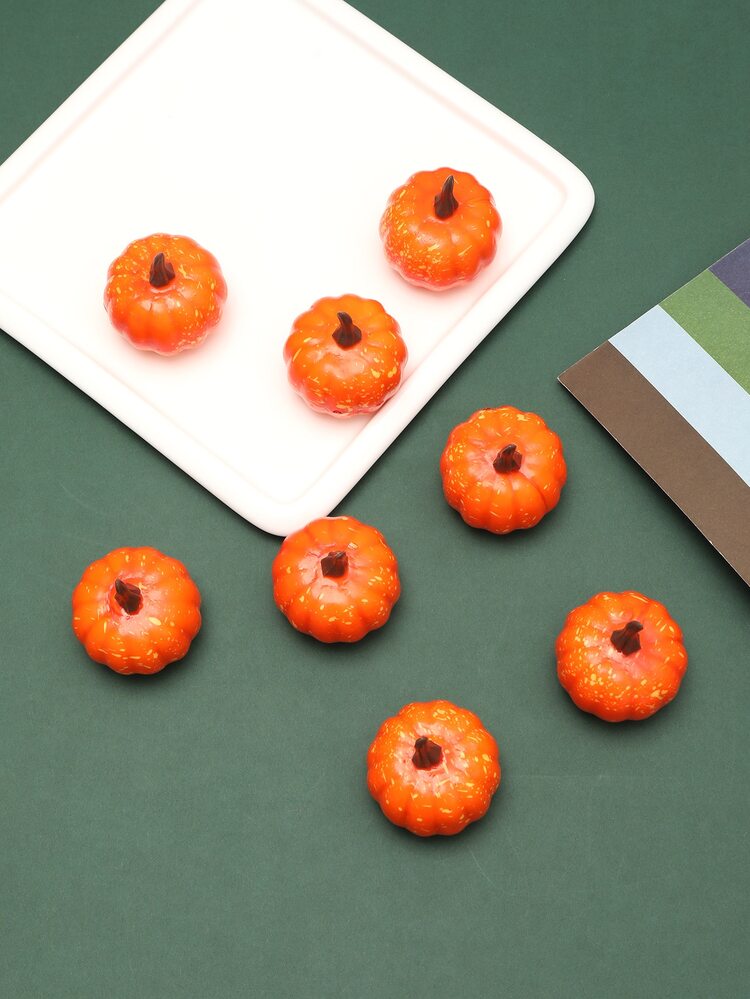 5pcs Artificial Plastic Pumpkin - Orange - View 5