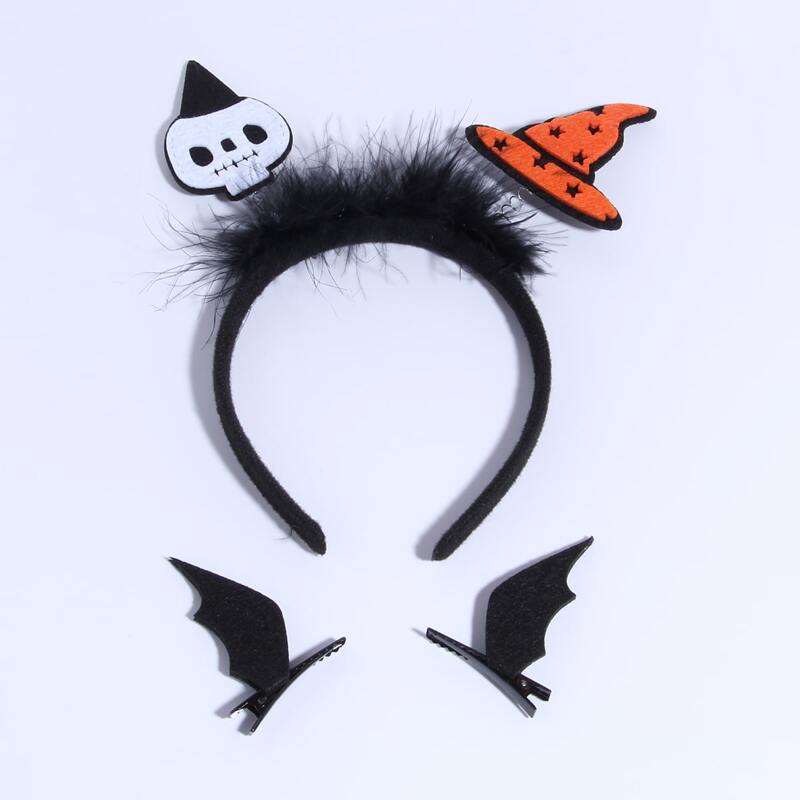 

1pc Halloween Headband & 2pcs Hair Clip, Multicolor