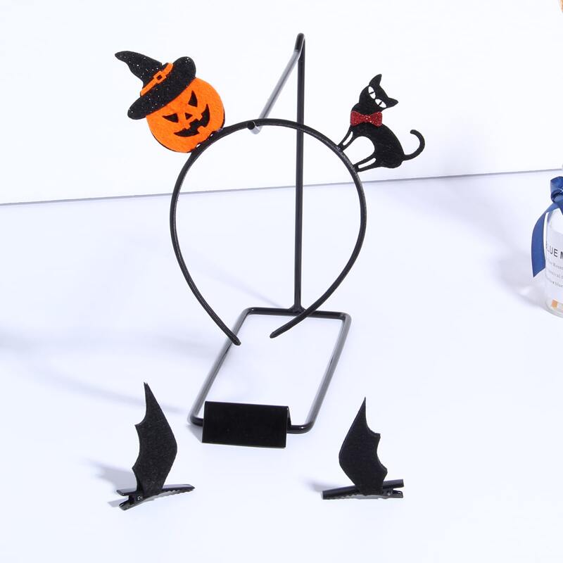 

1pc Halloween Pumpkin Headband & 2pcs Hair Clip, Multicolor