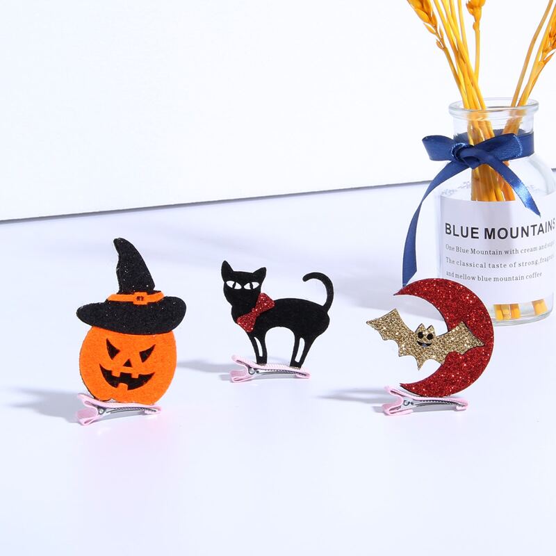 

Halloween 3pcs Pumpkin & Cat Hair Clip, Multicolor