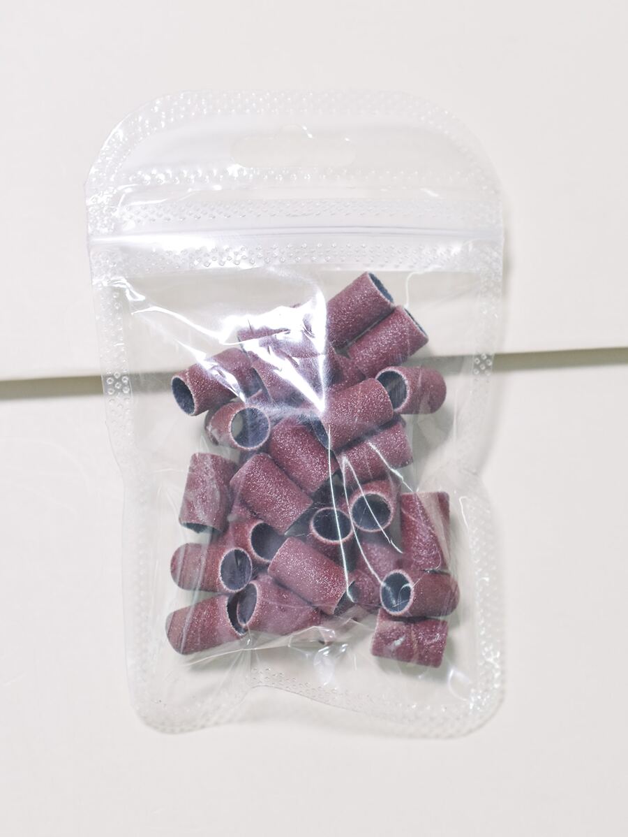 拋光美甲拋光頭 30入組指甲鑽頭適合女士和女孩 - 棕色 - 查看 1