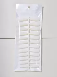 120片长棺材形假指甲 - 白色 - 查看 1