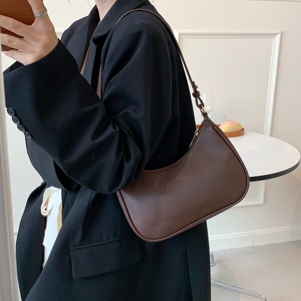 

Letter Detail Shoulder Bag, Coffee brown
