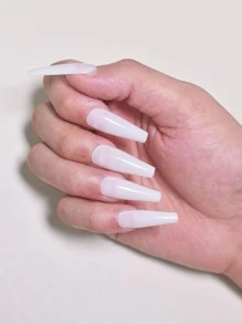 120片长棺材形假指甲 - 白色 - 查看 3