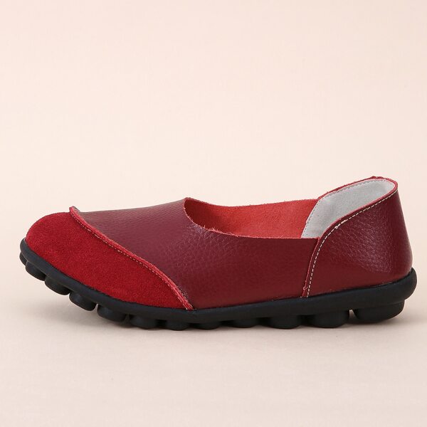 

Minimalist Slip On Flats, Burgundy