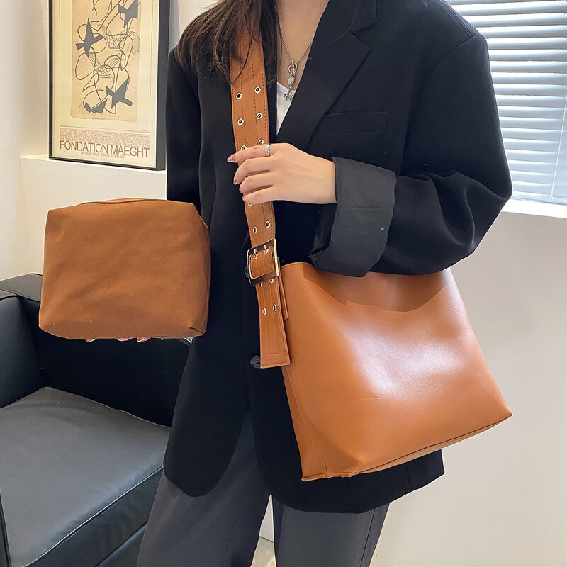 

Buckle Strap Crossbody Bag, Brown