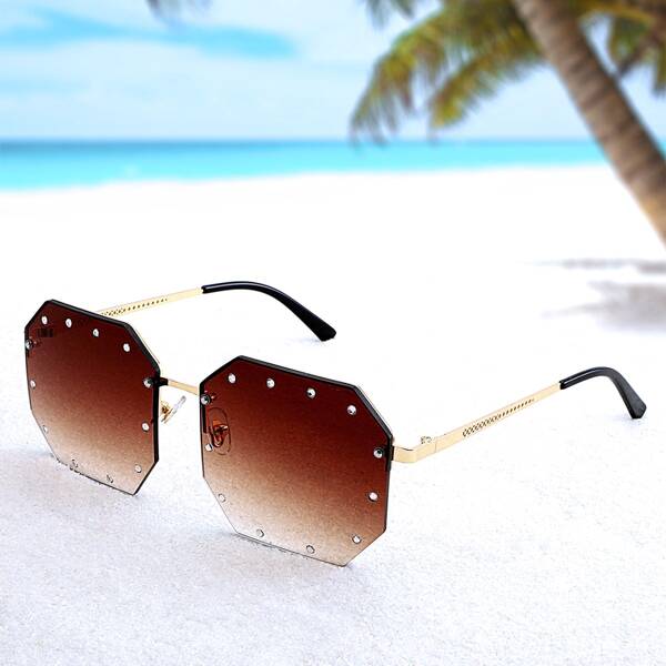 

Rhinestone Decor Sunglasses