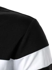 Manfinity Homme Hombres Camiseta de color combinado de cuello notch - Multicolor - Ver 4