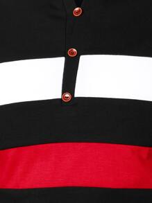 Manfinity Homme Hombres Camiseta de color combinado de cuello notch - Multicolor - Ver 6