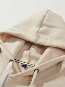 Manfinity EZcore Men Floral & Bird Print Thermal Drawstring Hoodie - Apricot - View 5