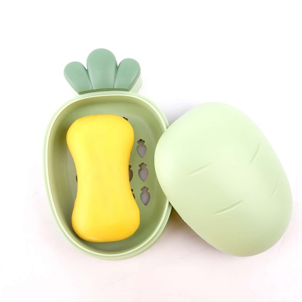 

1pc Carrot Shaped Soap Box, Green