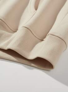 Manfinity EZcore Men Floral & Bird Print Thermal Drawstring Hoodie - Apricot - View 7