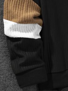 Manfinity Men Contrast Panel Sweatshirt - Black - View 4