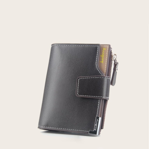 

Men Letter Graphic Small Wallet, Coffee brown