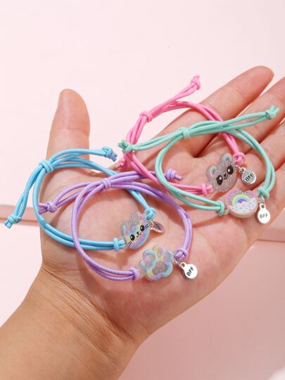 Niñitos 4 piezas Pulsera con diseño de gato