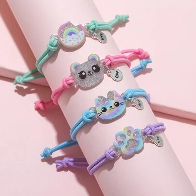 4 cái Toddler Kids Cat Decor Bracelet