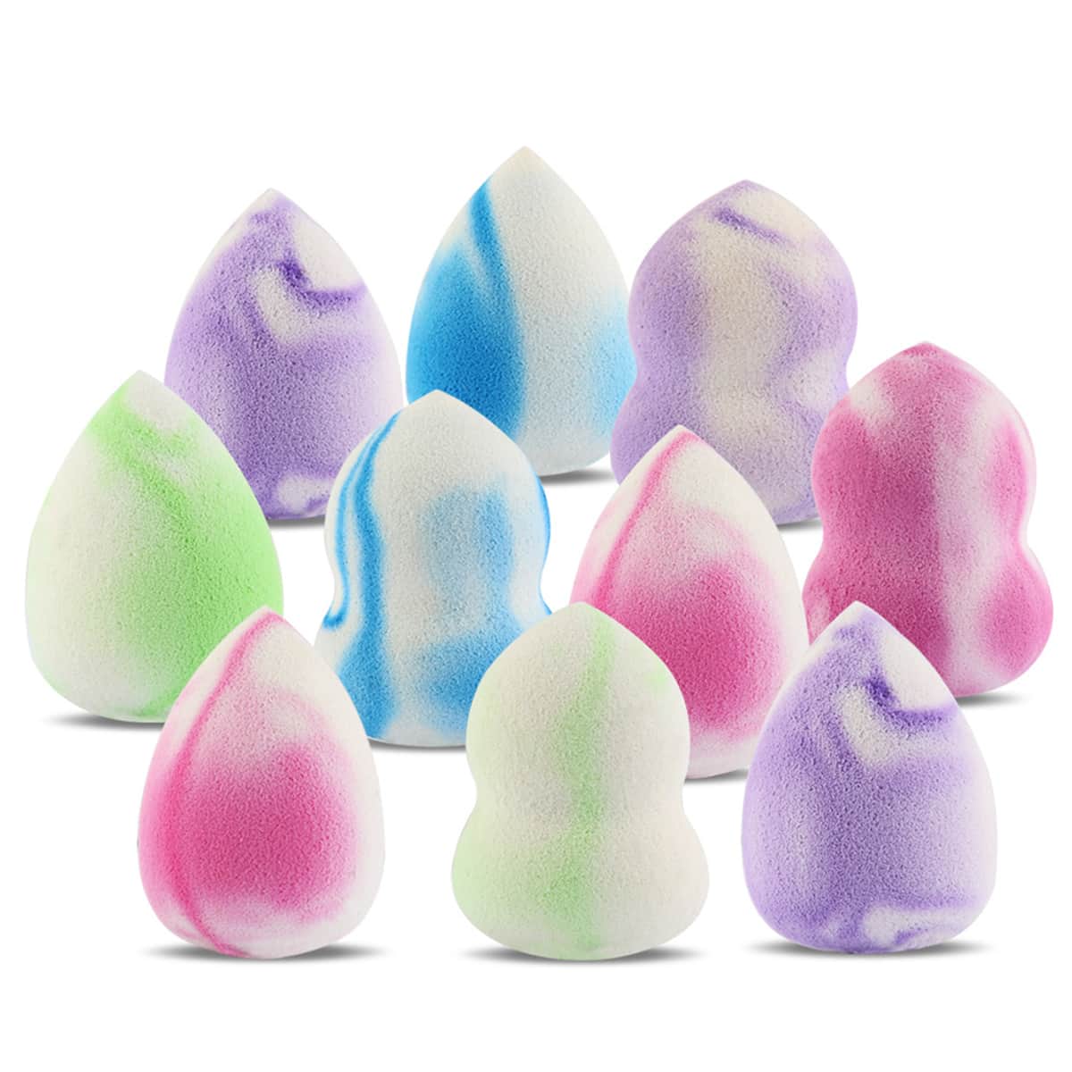 

10pcs Two Tone Makeup Sponge, Multicolor