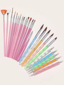 25pcs Nail Art Brush Set - Pink - View 2