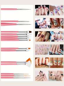 25pcs Nail Art Brush Set - Pink - View 4