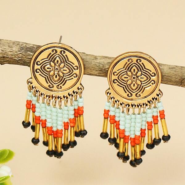 

Bead Tassel Drop Earrings, Multicolor