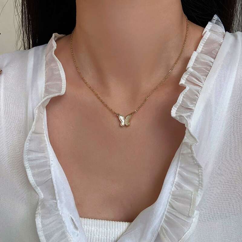 

Butterfly Decor Chain Necklace, Gold